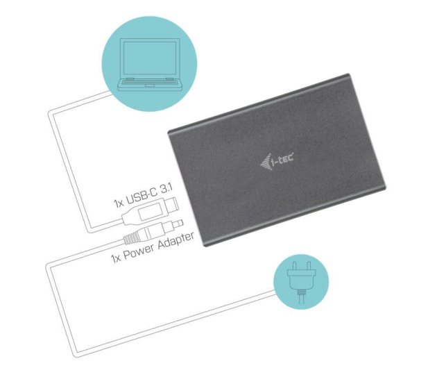 i-tec USB 3.0 / USB-C Obudowa 2x M.2 SATA RAID 0/1/JBOD ALU - 518507 - zdjęcie 3